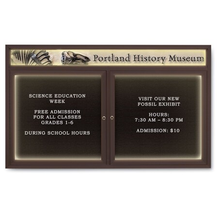 United Visual Products Indoor Enclosed Combo Board, 42"x32", Gold Frame/Black Porc & Pumice UVCB4232G-BLKPORC-PUMICE